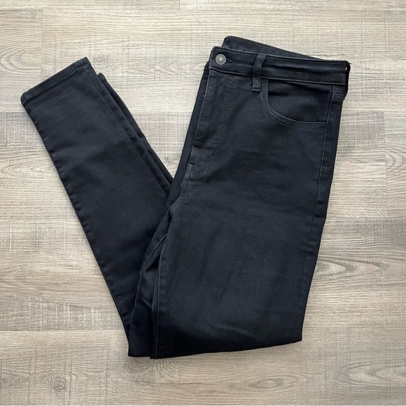 American Eagle Super High Rise Jegging Black Size 14 - Picture 1 of 6